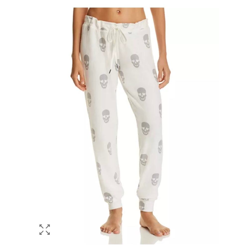 PJ Salvage jogger-style  Heart eye skull print Pajamas Pants Sz Small loungewear